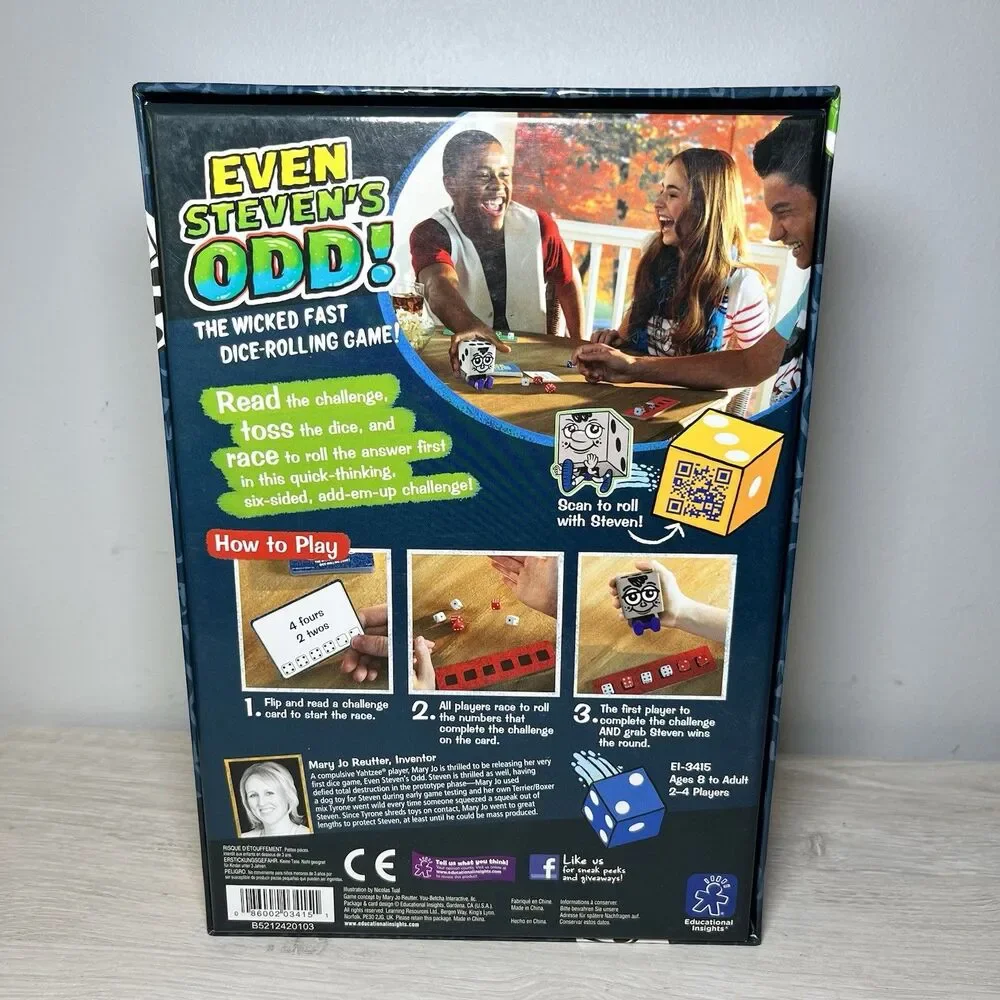 Even Steven's Odd Dice Game COMPLETE Educational Insights 2013 Family Friends